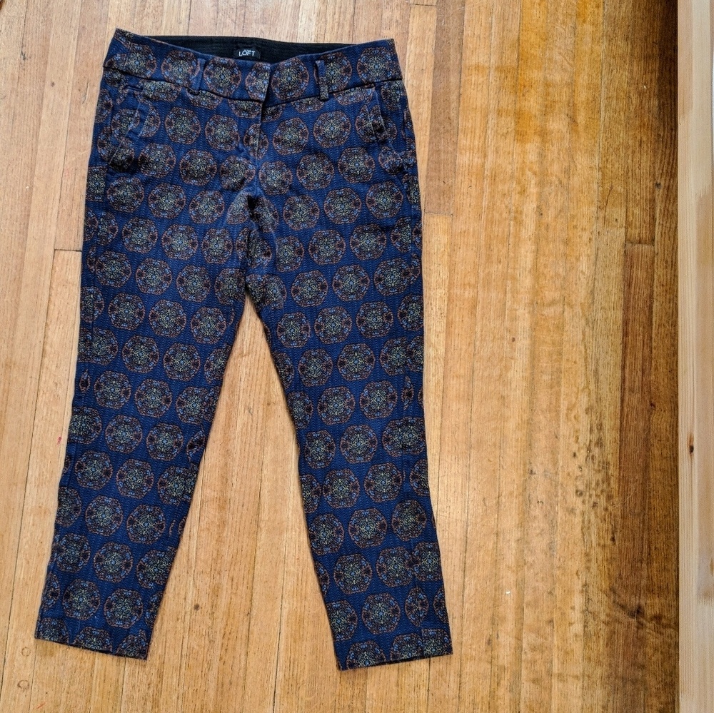 Loft skinny patterned ankle pants